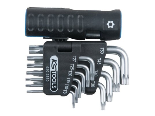 Ks Tools 920.2550, Hex-Nøkkelsett Med T-Grep, 10 Stykker, T-Grep Med Kort Arm, Kromvanadiumstål, 600 G Ks Tools 920.2550, Hex-Nøkkelsett Med T-Grep, 10 Stykker, T-Grep Med Kort Arm, Kromvanadiumstål, 600 G