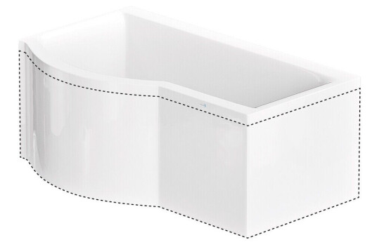 Nordhem Solvik L-Panel Til Badekar Solvik, 150 cm, Vendbar,Hvit
