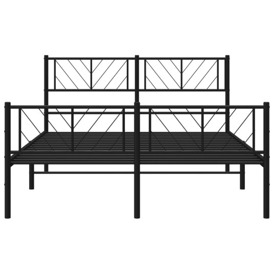 vidaXL Sengeramme i metall med hode- og fotgavl svart 140x190 cm 8721012189768