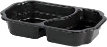 Bakke 2 Rum Take Away 1/4 Gn 250X159x45 Mm Min Pp Sort,246 Stk/Krt