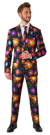 OppoSuits Suitmeister Fireworks Black Dress  XLarge