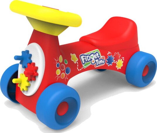 Jakks Fidget Time Ride On - Rød, 4 Ulike Fidget-leker