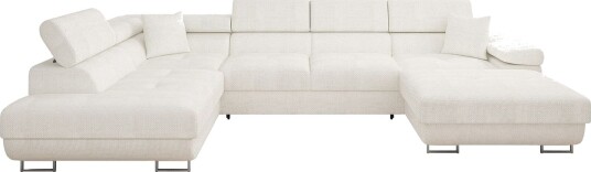 Gabina Sofa med Divan og Sjeselong 4 seter   Hvit