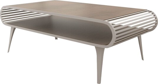 Salvaris Sofabord 120 cm - Beige med lysebrun bordplate