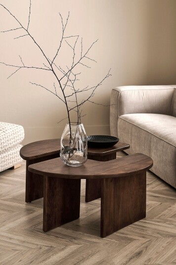 Ellos Home   Sofabord Match diameter 90 cm 2 deler   Brun