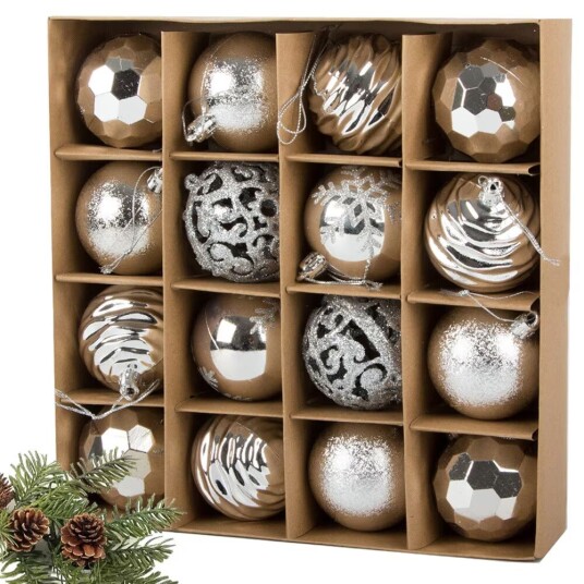 Generic 16-Pack Julkulor Silver 6 cm Generic 16-Pack Julkulor Silver 6 cm
