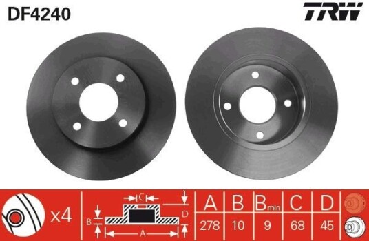 Bremseskive TRW DF4240