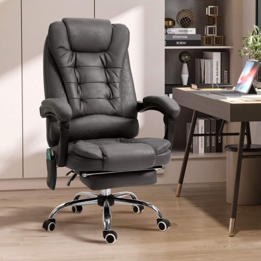 Ergonomisk kontorstol med massasje og varme grå