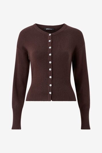 Gina Tricot Kardigan Fitted Knitted Cardigan Brun Gina Tricot Kardigan Fitted Knitted Cardigan Brun