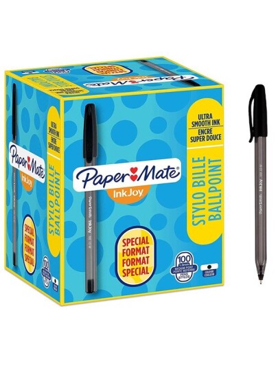 Paper Mate InkJoy 100ST Ballpoint Pens Medium Point 1.0 mm Svart 100 Count Paper Mate InkJoy 100ST Ballpoint Pens Medium Point 1.0 mm Svart 100 Count