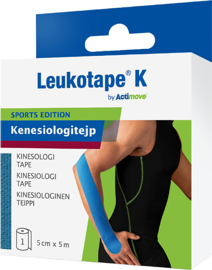 Actimove Sports Edition Leukotape K kinesiologitape blå 5 cm x 5 m 1 stk
