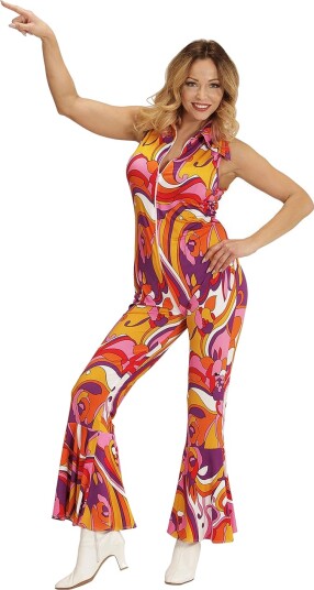 70 Talls Psykedelisk Orkide Jumpsuit Kostyme Strl L 70 Talls Psykedelisk Orkide Jumpsuit Kostyme Strl L