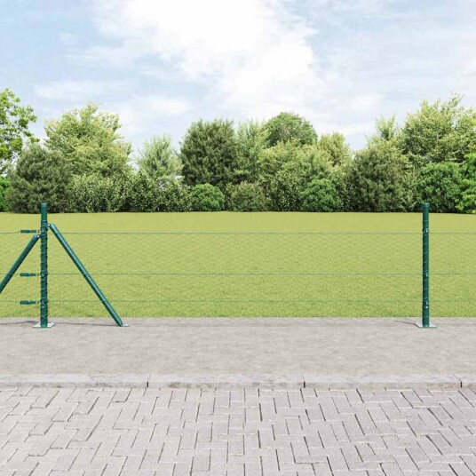 Gjerde med innlegg. grønn 0.5 x 100 m PVC belagt stål
