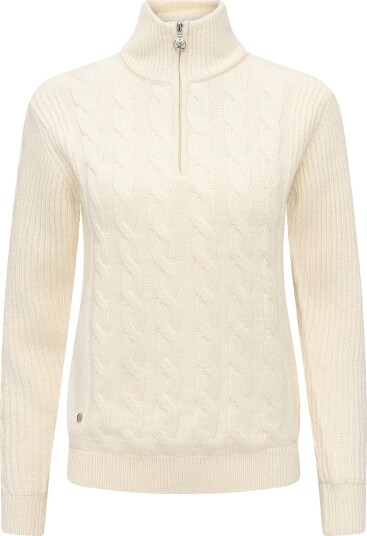 Daily Sports Cable Ls Pullover Lined   Cream   M