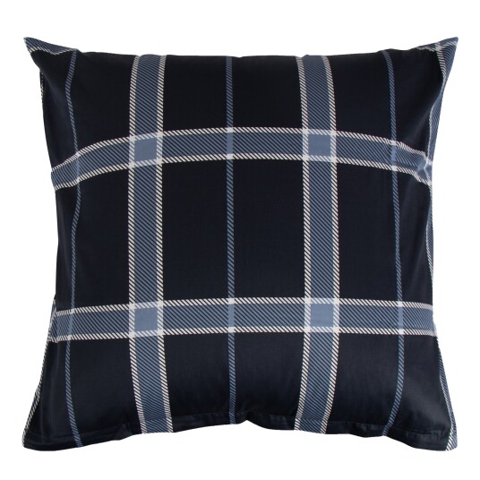 Borg Living Putetrekk - 60x63 cm - 100% Bomullssateng - Big check blue