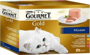 Gourmet Gold Kattfôr Mousse Kjøtt & Fisk 12 x 85 g