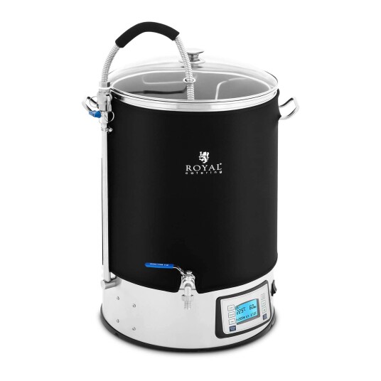 Royal Catering Mash Tun - med isolasjon - 40 L - 2500 W - 10 - 100 °C - rustfritt stål - LCD-skjerm - timer 10012888
