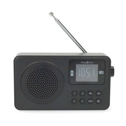 Nedis Bærbar FM-radio med Bluetooth og 1.77" Skjerm - Svart Nedis Bærbar FM-radio med Bluetooth og 1.77" Skjerm - Svart