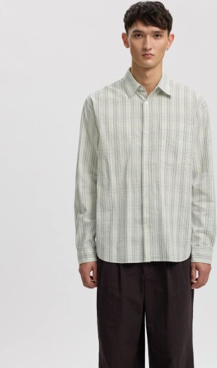 Annarr Anraslund Seersucker Mix Ls Shirt Cream XL