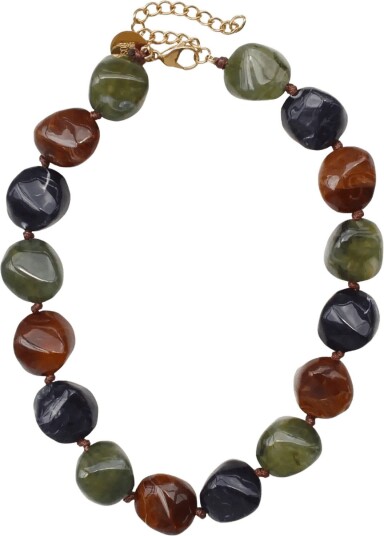 Bud To Rose Vibe Resin Necklace Mix Black   Black   ONE SIZE