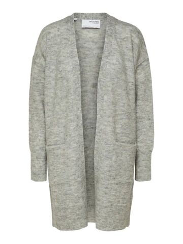 Selected Femme Lulu New Ls Knit Long Cardigan - Light Grey Melange S Selected Femme Lulu New Ls Knit Long Cardigan - Light Grey Melange S