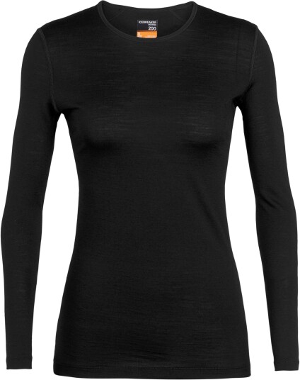 Icebreaker Women's 200 Oasis Long Sleeve Crewe L, Black Icebreaker Women's 200 Oasis Long Sleeve Crewe L, Black