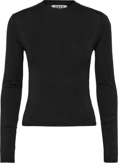 CDLP Lyocell Long Sleeve Lightweight T Shirt Black BLACK L