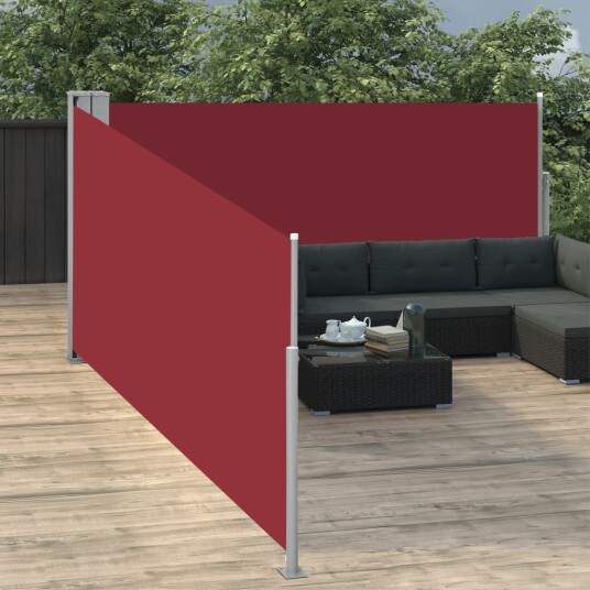 vidaXL Uttrekkbar sidemarkise 100x1000 cm rød