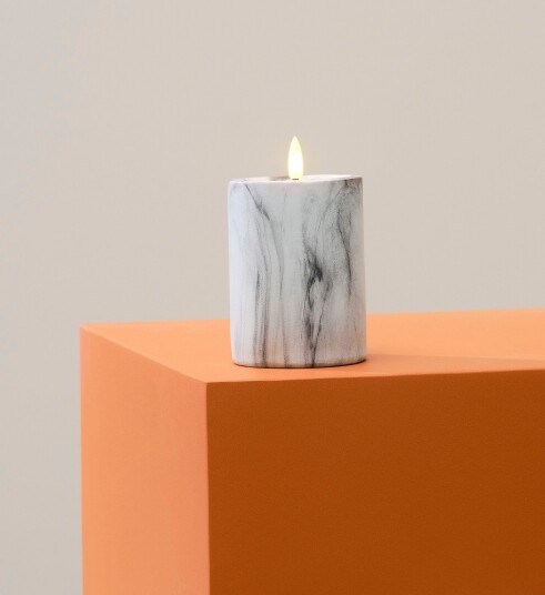 Jotex Marble Kubbelys Led 12,5 Cm Grå FLAMME 1691543010