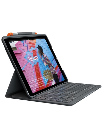 Logitech Slim Folio iPad 10.2" (7th gen) - ES - Tastatur & Foliosett - Spansk - Grå Logitech Slim Folio iPad 10.2" (7th gen) - ES - Tastatur & Foliosett - Spansk - Grå