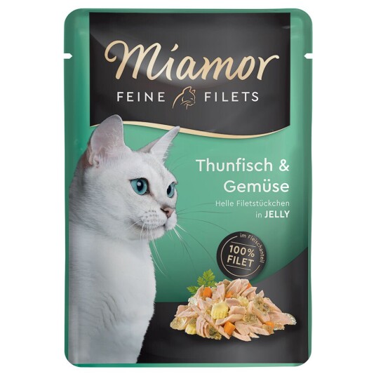 Miamor Fine Filéter I Gelè 6 X 100 G Tunfisk & Grønnsaker