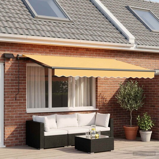 vidaXL Uttrekkbar markise sand 400 × 350 cm Stoff og Aluminium