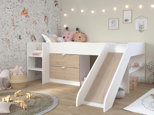 Parisot Group Barneseng med Sklie Tobo 90×200 Hvit Parisot Group Barneseng med Sklie Tobo 90×200 Hvit