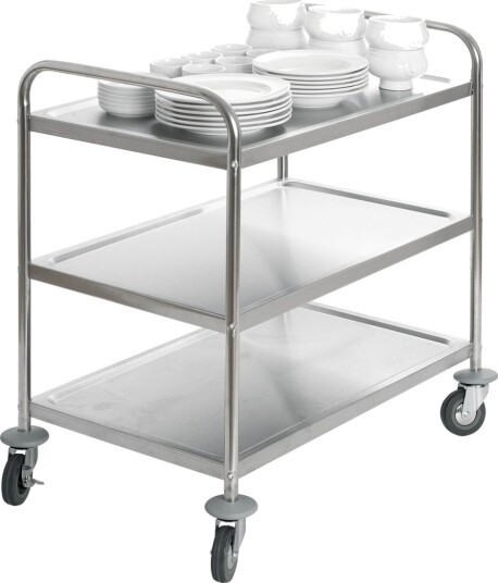 PULSIVA Serveringsvogn Standard 3 hyller; 85x54x93 cm (BxDxH); Sølvfarge