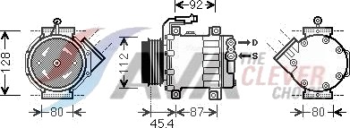 AVA COOLING SYSTEMS FTK366 AC-kompressor