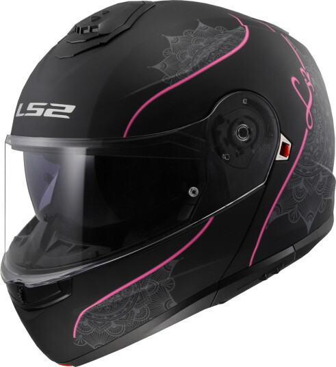 LS2 Åpningshjelm  FF908 Strobe II Lux Mattsvart-Rosa