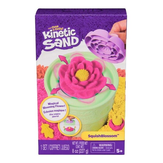 Kinetic Sand Squish Blossom lekesett med magisk sand Kinetic Sand Squish Blossom lekesett med magisk sand