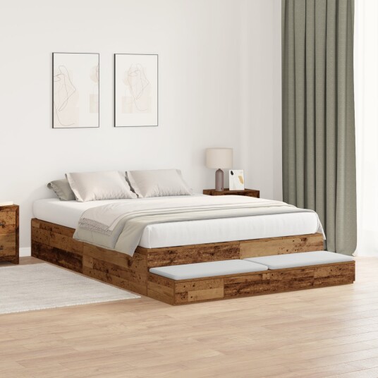 lagringssengramme gammelt tre 140x200 cm