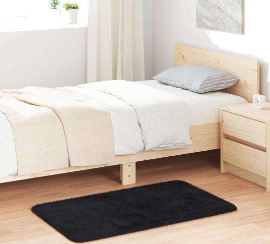 vidaXL Rugeteppe med høy lugg NAVARRA svart 60x100 cm polyester