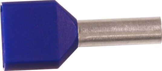 Elitech Endehylse Isolert Dobbel 2,5mm2 12mm Blå 10 stk