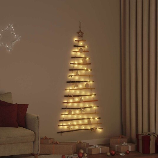  Juletre med 80 LED Naturlig 150 cm heltre ask