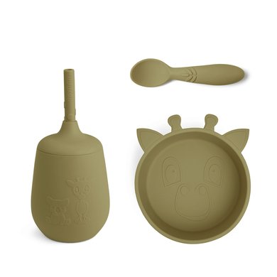 nuuroo Servisesett Blå sjiraff sett med 3 stk. Olive Green