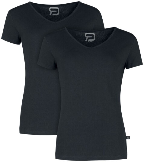 RED by EMP T-skjorte To Svarte T-skjorter med V-Hals XS til 5XL Damer svart