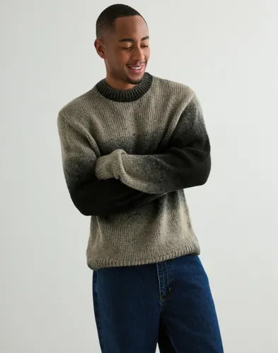 Jack & Jones Jcofade Space Dye Crew Neck Styd Aw Strikkegensere Grå