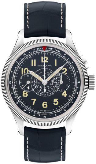 Montblanc 1858 Herreklokke 129614 Sort/Lær Ø42 mm