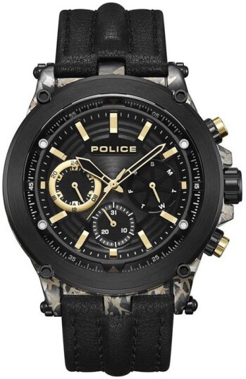 Police Herreklokke PEWJF2226641 Taman Sort/Lær Ø48 mm