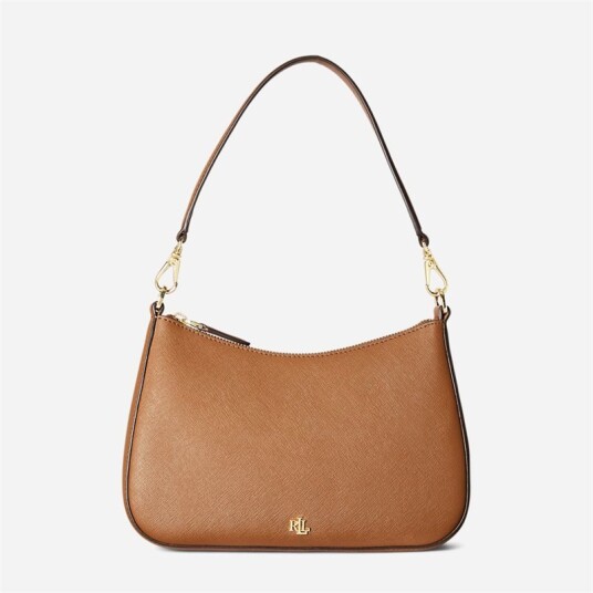 Ralph Lauren Crosshatch Leather Medium Danni Bag Lauren Tan