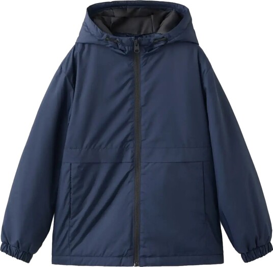 Mango Hood Puffer Coat Navy 6