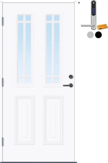 Ytterdør Bygg1 Mandal Thermoisolert med Yale Doorman Classic Home