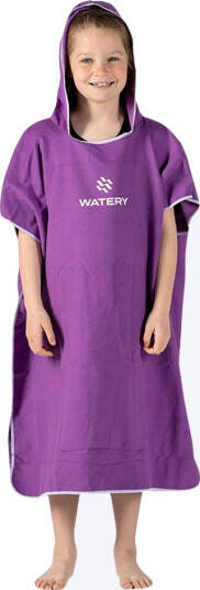 Watery badeponcho til junior - Microfiber - Lilla
